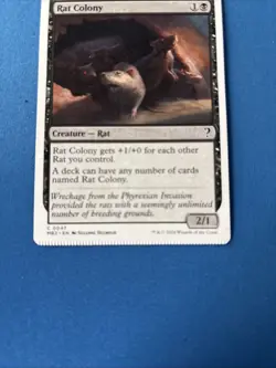 Mtg Mystery Booster 2 White Border Rat Colony Misprint Crimped - Image 2