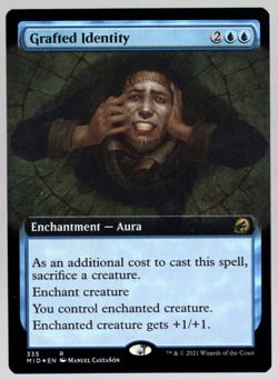 Grafted Identity 335 Rare Extended Art Foil Midnight Hunt MTG Near Mint - Image 1