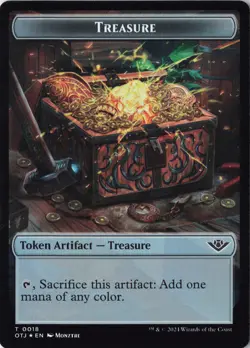 Treasure // Meteorite Double-Sided Token Outlaws of Thunder Junction FOIL OTJ - Image 2