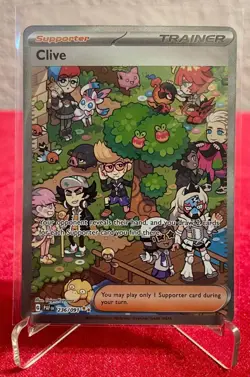 Pokemon TCG - Paldean Fates - Clive SIR 236/091 Full Art Holo Rare NM Fresh 236 - Image 1