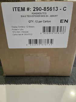 Pokemon TCG Paldean Fates 3 PACK TECH STICKER DISPLAY CASE Factory SEALED 12 ct - Image 1