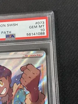 Hop Trainer Full Art PSA 10 - 073 Sword & Shield Champion's Path Pokemon TCG - Image 3
