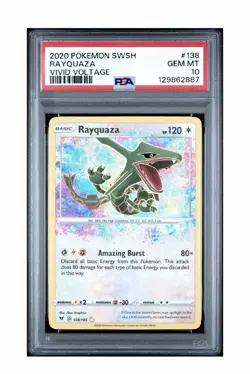 2020 Pokemon Swsh Vivid Voltage Rayquaza #138/185 Psa 10 Gem Mint 4 - Image 1
