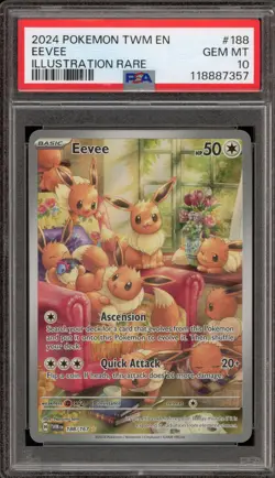 Pokemon Eevee Twilight Masquerade Illustration Rare #188 PSA 10 Gem Mint - Image 1
