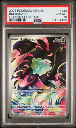 2025 POKEMON MEG EN-MEGA EVOLUTION ILLUSTRATION RARE #133 BULBASAUR PSA 10 - Image 1