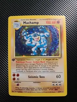 Pokemon TCG - Machamp 8/102 Holo Rare Base Set 1st Edition - Wotc Vintage LP/MP - Image 1