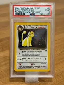 2000 Pokemon Game Promo NINTENDO MAGAZINE-60 HP #17 Dark Persian - HOLO (PSA 9) - Image 1