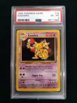 Graded PSA 6 KADABRA #32 1999 Pokemon Game EX - MT - Image 1