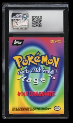 1999 The First Movie Topps 2nd Print Dragonite CGC 8 English #E12 Vintage - Image 2