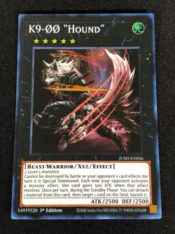 Yugioh K9-00 Hound JUSH-EN036 1st Super (NM) - Image 1