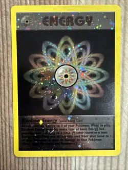 Rainbow Energy - League 2000 Holo Promo Rare WOTC - Pokemon Card - LP - Image 1