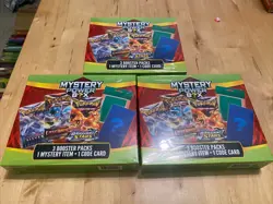 3x Pokemon Mystery Power Box 3-Booster Pack 1 Mystery Item 1 Code Card New! - Image 1