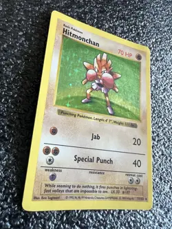 1999 Pokemon Base Set 7/102 Hitmonchan Shadowless Holo Card - Image 2