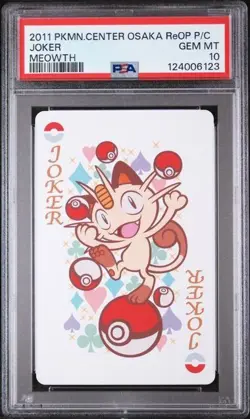 PSA 10 GEM MINT 2011 POKEMON CENTER OSAKA REOPENING PLAYING CARDS JOKER MEOWTH - Image 1