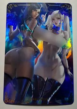 SEXY HEROINE WAIFU D.Va & Pharah OVERWATCH ACG PREMIUM HOLOFOIL CARD NM - Image 1
