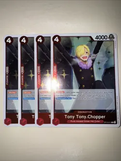 Tony Tony. Chopper OP10-011 X4 PLAYSET Rare English One Piece TCG Card CCG - Image 1