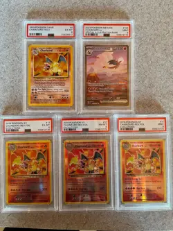 Pokemon charizard PSA Graded 5 Card Lot - Image 1