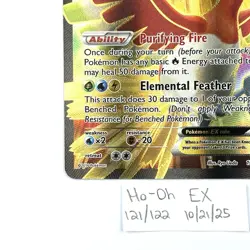 Pokemon TCG Breakpoint Ho-Oh EX Full Art Ultra Rare Holo Card 121/122 NM - Image 3