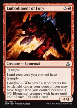 1x Embodiment of Fury - Foil MTG Oath of the Gatewatch NM Magic Foil - Image 1