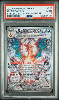 2023 POKEMON OBF EN-OBSIDIAN FLAMES SPECIAL ILLUSTRATION RARE CHARIZARD EX PSA 9 - Image 1