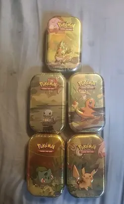 Sealed Pokemon Kanto and Friends Complete Mini Tins - Set of 5 - G19 - Image 1