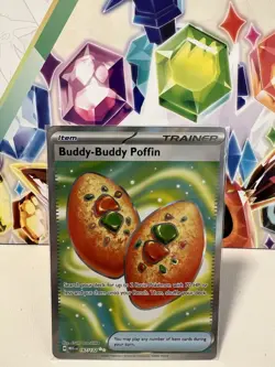Buddy-Buddy Poffin 167/132 Ultra Rare Trainer Full Art Pokemon Mega Evolution NM - Image 1