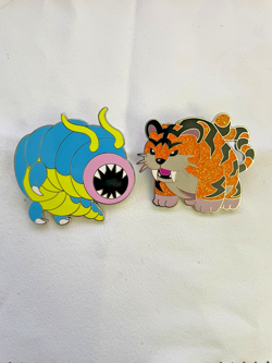 Beta style Gyarados & Shiny Raikou Pokemon Enamel Collector pins set of 2 - Image 1