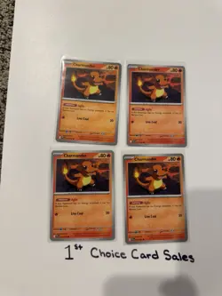 4x PLAYSET! Charmander 011/094 - Pokemon Phantasmal Flames NM IN HAND - Image 1