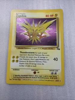 Zapdos 15/62 Holo Rare - Pokemon TCG Fossil WOTC - LP+ #24 - Image 1