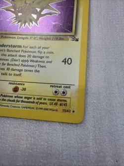 Zapdos 15/62 Holo Rare - Pokemon TCG Fossil WOTC - LP+ #24 - Image 3