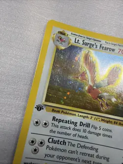2000 Pokemon Gym Heroes 1st Edition Lt. Surge's Fearow Holo #7/132 - Image 5