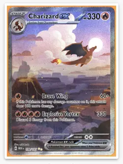 Charizard ex 2023 Pokemon 151 Mew EN Special Illustration Rare TAG 9 Mint #199 - Image 2