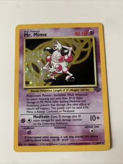 Pokemon TCG Mr. Mime Jungle 6/64 Holo Unlimited Holo Rare - Image 1