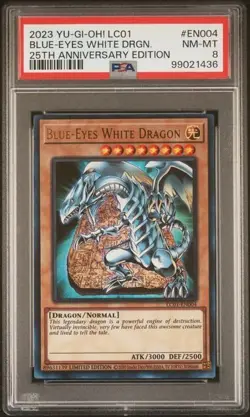 PSA 8 NM MINT Blue-Eyes White Dragon LC01-EN004 Limited Ultra Rare Yu-Gi-Oh! - Image 1