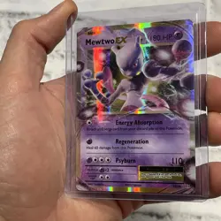 Pokemon TCG Mewtwo EX 52/108 Evolutions Holo Rare Card Nintendo LP/NM Pokemon - Image 2