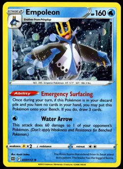 Pokemon TCG Empoleon 037/172 2022 Brilliant Stars Cosmos Holo Promo Card - LP - Image 1