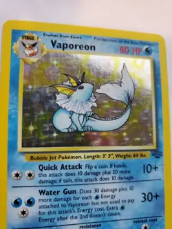 Vaporeon Jungle Set Holo Pokemon Card Base WOTC - Image 3