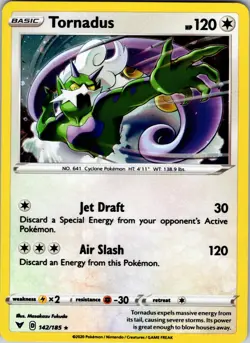 Tornadus Holo Rare SWSH04: Vivid Voltage 142/185 Pokemon Card TCG - Image 1