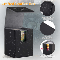 Card Deck Box, 110+ Storage MTG Deck Box with 50 Pcs Card Sleeve, Collectible Tr - Image 3