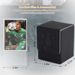 Card Deck Box, 110+ Storage MTG Deck Box with 50 Pcs Card Sleeve, Collectible Tr - Image 5