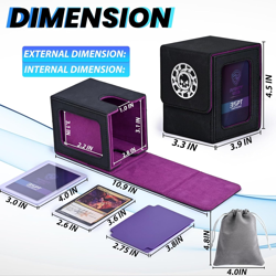 Card Deck Box for MTG with Commander Display for 100+ Double Sleeved Cards, Magn - Image 3