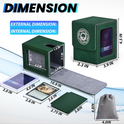 Card Deck Box for MTG with Commander Display for 100+ Double Sleeved Cards, Magn - Image 3