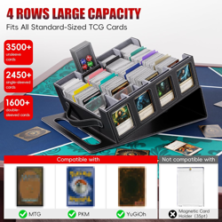 Trading Card Storage Box - 3500+ Magnetic MTG Deck Box with Handle,Commander & T - Image 3