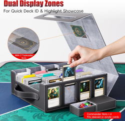 Trading Card Storage Box - 3500+ Magnetic MTG Deck Box with Handle,Commander & T - Image 4