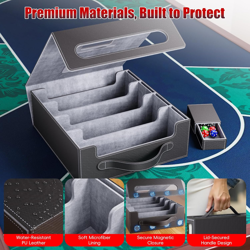 Trading Card Storage Box - 3500+ Magnetic MTG Deck Box with Handle,Commander & T - Image 5