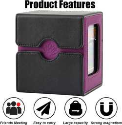 Card Deck Box for Trading Cards with Dice Tray, Holds 100+ Double-Sleeved Cards - Image 2