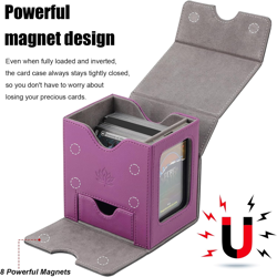 Card Deck Box for Trading Cards with Dice Tray, Holds 100+ Double-Sleeved Cards - Image 3