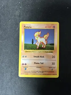 Ponyta 60/102 - Shadowless Base Set - Non-Holo Pokemon Card D5 - Image 1
