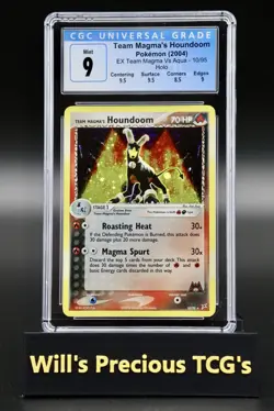 CGC 9 Houndoom 10/95 Ex Team Magma vs Aqua 2004 Holo Pokemon Card Mint - Image 1