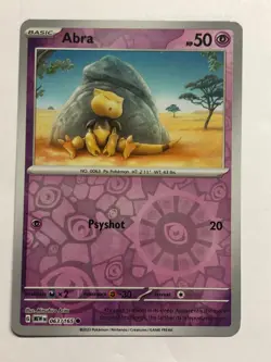 Pokemon Card 151 Reverse Holographic Abra 063/165 Near Mint - Image 1